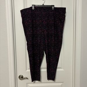 4/$25 Torrid Stretch Pull On Black and Pink Print Pants with Pockets Women’s 5S